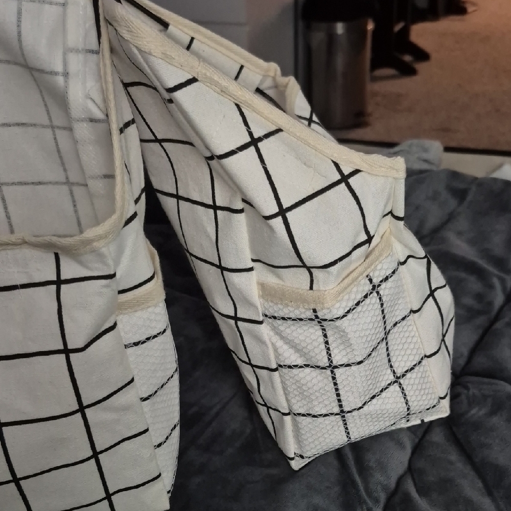 Set of Two Grid Pattern Storage Baskets - Picture 2 of 2